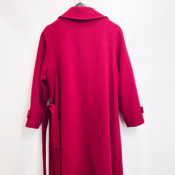 Ladies Vintage Red Wool Long Jacket - Picture 3 of 8